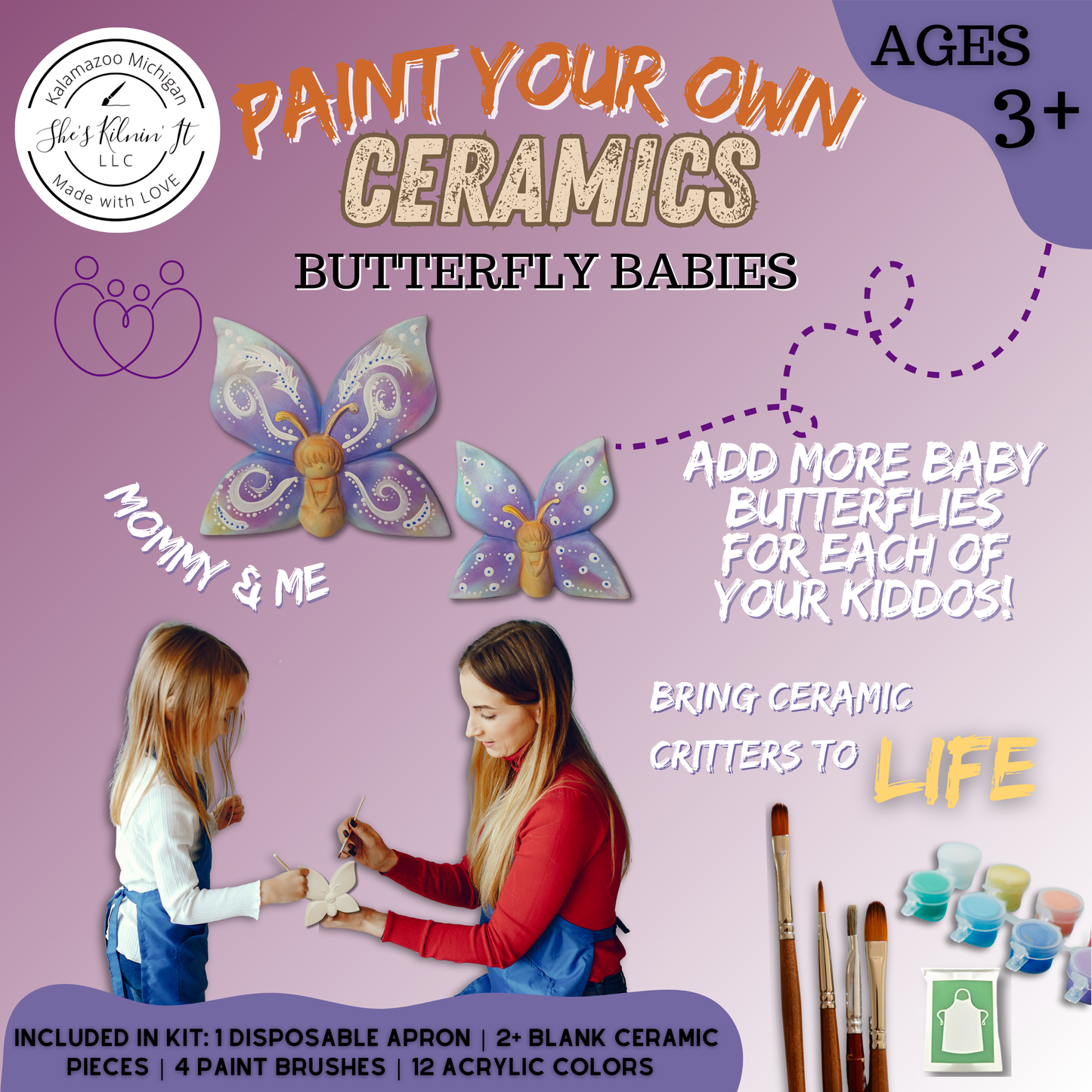 Paint Your Own Ceramics Kit | Butterfly Babies