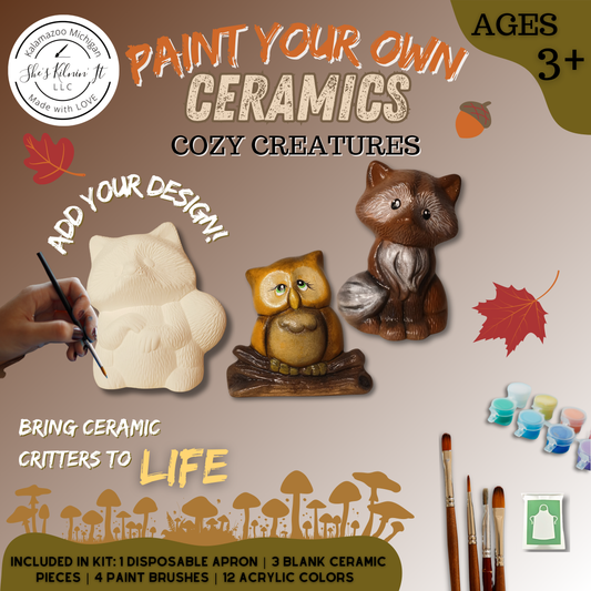 Paint Your Own Ceramics Kit | Cozy Creatures