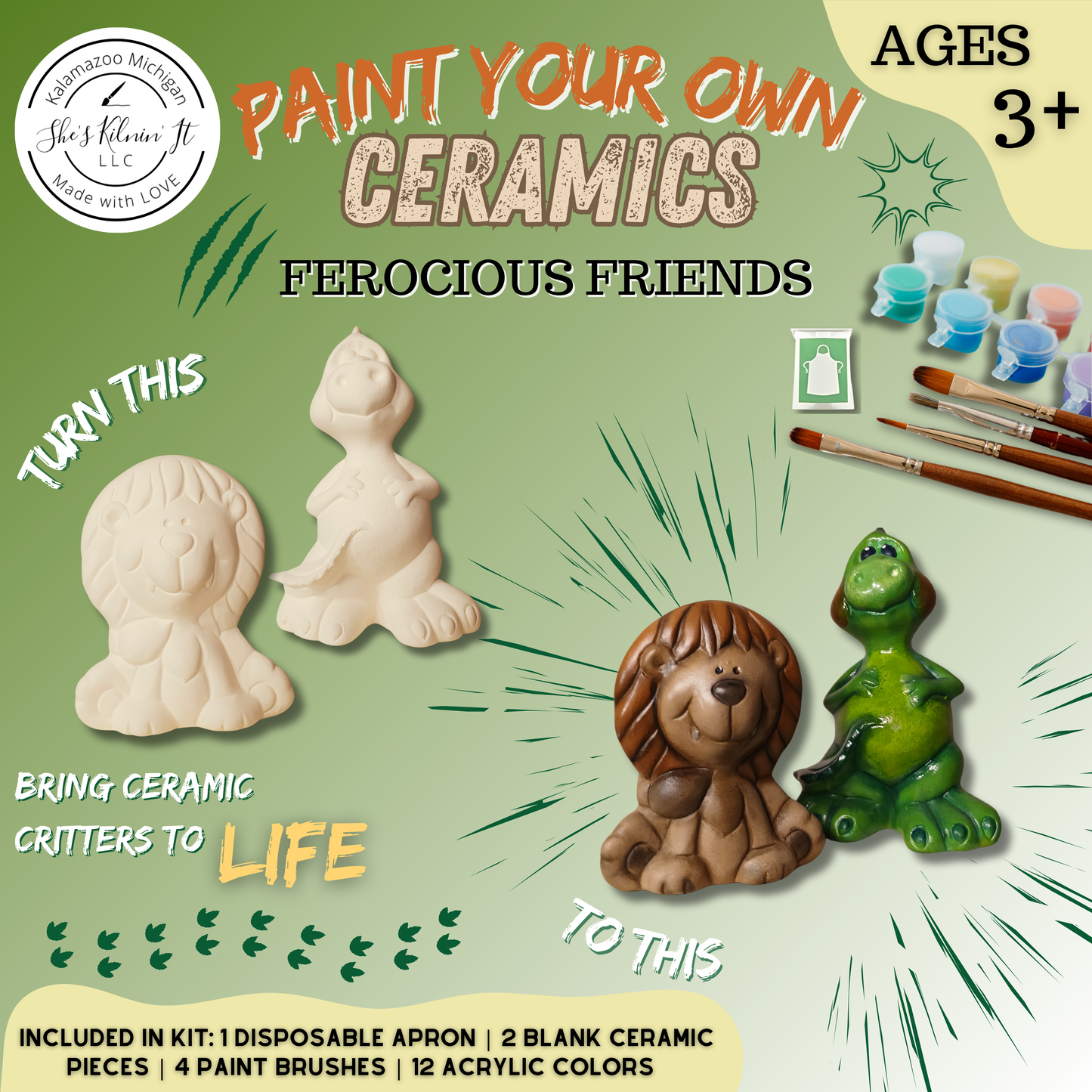 Paint Your Own Ceramics Kit | Ferocious Friends