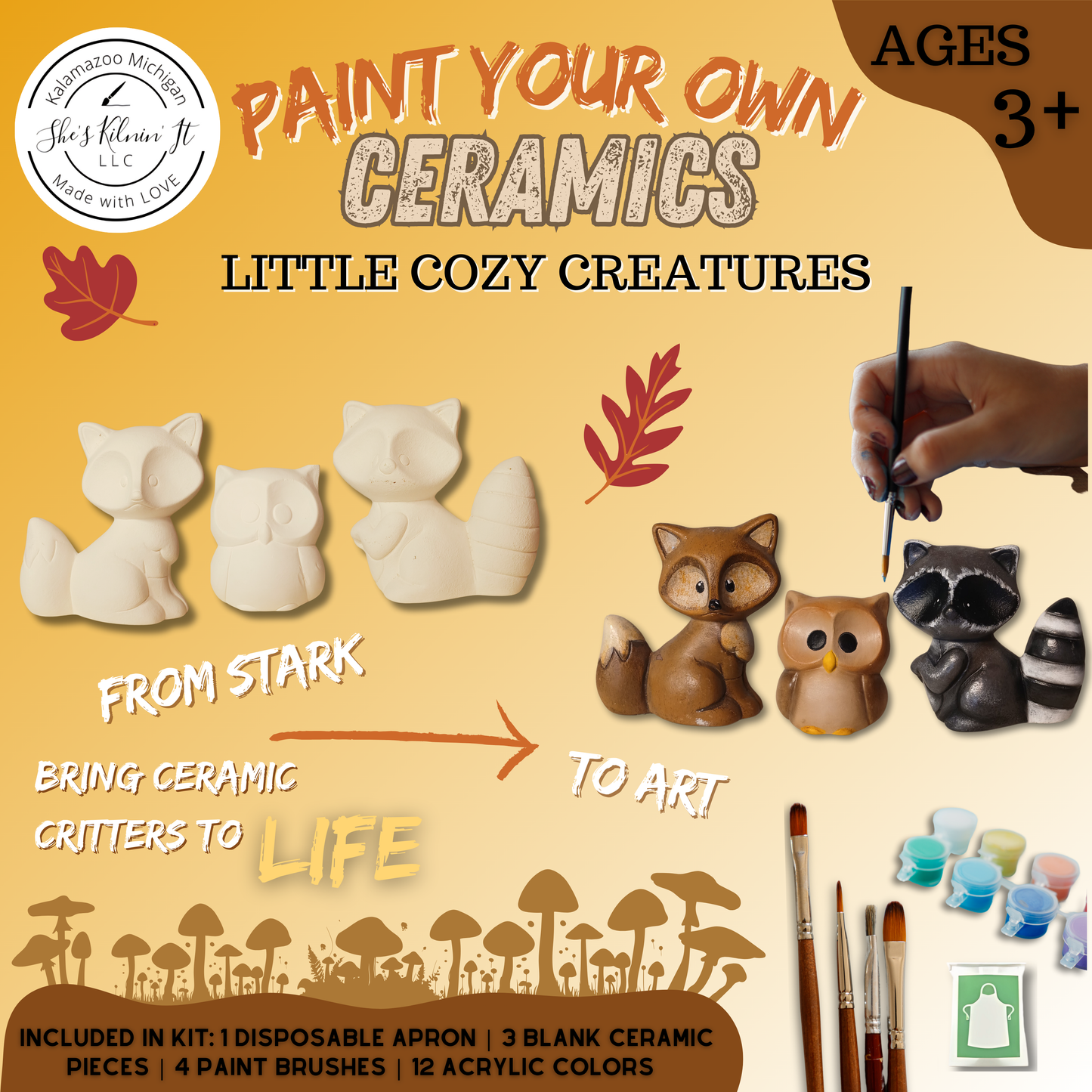 Paint Your Own Ceramics Kit | Little Cozy Creatures