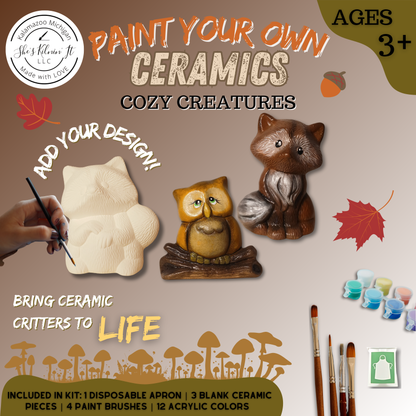 Paint Your Own Ceramics Kit | Cozy Creatures